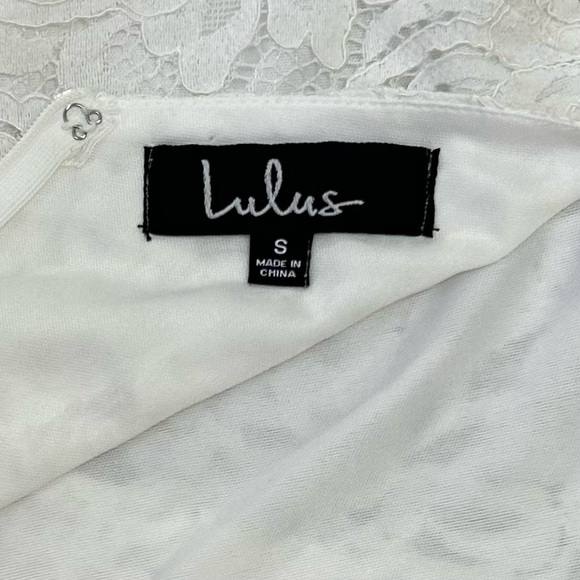 Lulus Lace Romper White Faux Wrap Bell Sleeve S - Picture 10 of 13